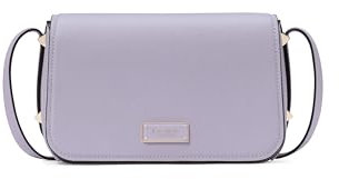 kate spade new york Women's Liv Small Flap Crossbody, Pebbled Leather Lavender Cream, One Size