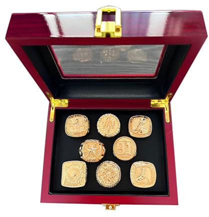 haobook Goldener Ballring-Set mit Lionel Messi zur Weltmeisterschaft – Gedenkkollektion Ballon d'Or 2009–2023, Schmuck für Fußballfans Fußballbegeisterte und Freunde