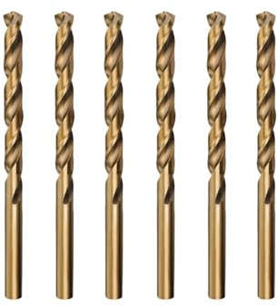 Misuyue M35 Cobalt Bohrer 4mm, HSS Metallbohrer Set, Stahlbohrer, Spiralbohrer, Eisenbohrer, Stahlbeton Bohrer für Edelstahl Metall Gusseisen Aluminium Holzbohrer (6 Stück)