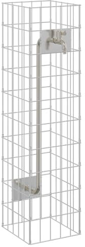 vidaXL Gabion Colonne avec robinet 100 x 25 x 25 cm Acier inoxydable 304