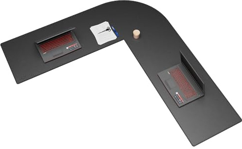 Cacoy 170x157x50cm Schwarz PU-Leder L-förmige Schreibtischunterlage, Große Ecke Computer-Tischmatte für Büro & Zuhause Arbeitsbereich, Wasserdicht Executive Office Schreibtischschutz L-förmige Mauspad