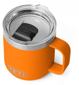 YETI Rambler Stackable Cup with Durasip Ceramic Lining, Vacuum Insulated Stainless Steel Cup with Magslider Lid, King Crab, 10 oz (295 ml)