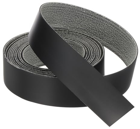 QUARKZMAN Nastro di bordatura nero 10 ft x 1-1/8 pollici per bordi | Nastro in impiallacciatura preincollato, in compensato flessibile, con adesivo termofusibile, per il restauro di mobili
