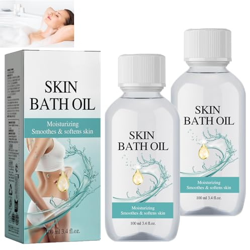 Pelle olio da bagno morbido morbido, bagno nutriente e olio per la doccia per donne, pelle liscia e ammorbidita o ruvida, idrata il corpo, leggero, rinfrescante e non grasso (2pcs)