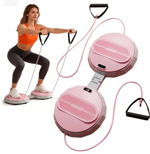 Twist Waist Machine mit Schrittzähler & Kordelzug Vergrößert Twist Fit Drehscheibe Tragkraft 400kg Rutschfest Heimsportgerät für Gewichtsverlust Bauchmuskeltraining Gleichgewichtstraining für Frauen