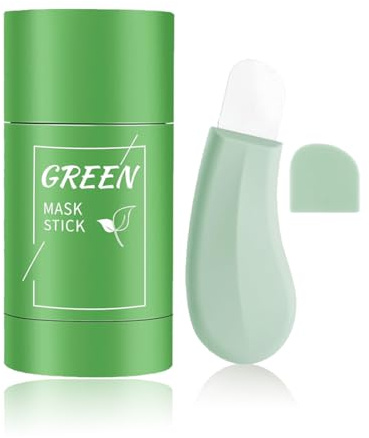 QOCUILC 1 Stück Green Tea Mask Stick - Grüne Tee Maske für Tiefenreinigung, Porenverfeinerung und Feuchtigkeitsbalance, Für Alle Hauttypen