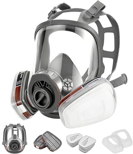 ZXICH Riutilizzabile Vоllmаske Atеmschutzmаske con filtro per la protezione contro vapori e particelle, maschera antigas funzione maschera antipolvere per vernici, vernici, falegnameria, agricoltura