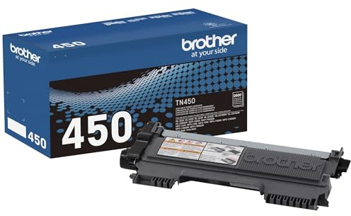Brother Genuine High Yield Toner Cartridge, TN450, Replacement Black Toner, Page Yield Up To 2,600 Pages