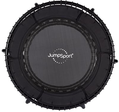 Sofort Versand- JumpSport Fitnesstrampolin Premium Minitrampolin - Indoortrampolin für Gesundheit, Fitness, Wohlfühlgewicht- inkl. Gratis Schnupper Zugang zum Trampolin Online Fitnesstudio - Quality checked in Germany