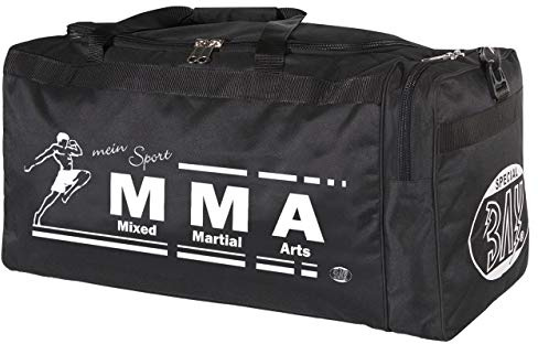 BAY XL Sporttasche Mein Sport Mixed Martial Arts MMA Fight Fighting Muaythai Mix Art UFC, Tasche, Trainingstasche, Thaiboxtasche Bag, schwarz, 70 x 32 x 30 cm Thailand Käfigkampf Käfigfight Motiv