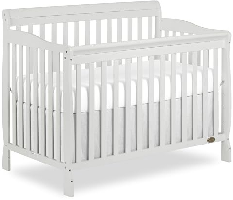 Dream On Me Ashton 4-In-1 Convertible Crib In Grey, Greenguard Gold, JPMA Certified, Non-Toxic Finishes, Features 4 Mattress Height Settings, Made Of Solid Pinewood