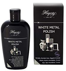 Hagerty White Metal Polish Lucido per acciaio inox 250ml polish per oggetti in metallo acciaio inox e cromati I fluido lucidante per acciaio inox ad effetto immediato per lavandino frigo forno moka, 21
