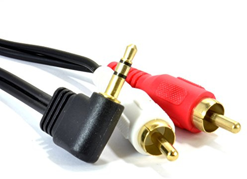 kenable Rechts Abgewinkelt 3,5 mm Stereo Klinkenstecker Zum 2 Chinch Cinch Stecker Kabel Vergoldeten 5 m [5 Meter/5m]