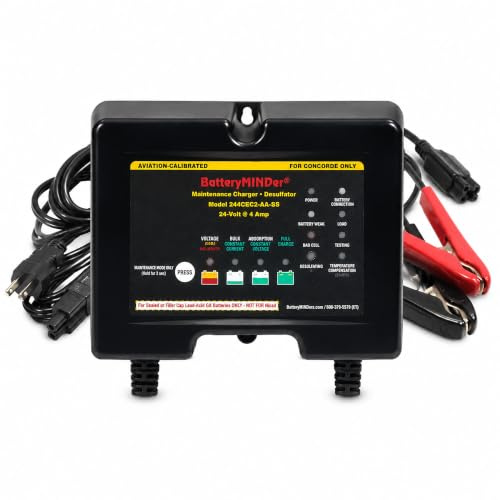BatteryMINDer 244CEC2-AA-S5: 24 Volt-4 Amp Concorde Aviation Battery Charger, Battery Maintainer, and Battery Desulfator