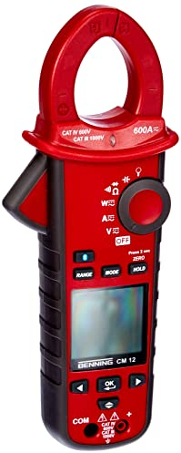 Benning CM 12 TRUE RMS-Digital-Leistungs-Stromzangen-Multimeter, 044680, Rot