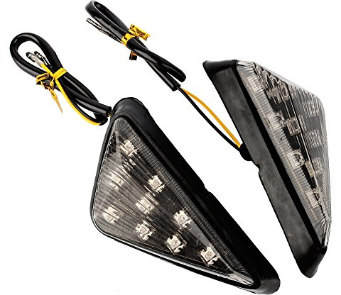 Keenso 2 pcs Feux de Clignotants, Ambre LED Feux de Signalisation Voyants, 12V Triangle Feux de Marqueur de Stroboscope Universel Jaune Lumière