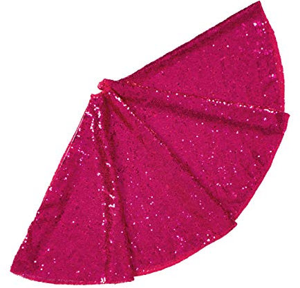 ShinyBeauty 0912S Weihnachtsbaumrock mit Pailletten, 122 cm, Fuchsia, Weihnachtsbaum-Rock Matte für Weihnachten, Urlaub, Party, Dekoration (Fuchsia)