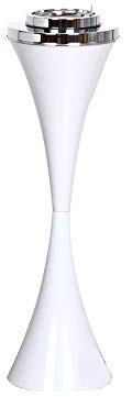 Cenicero de pie para exteriores, resistente al viento, soporte de suelo para cigarrillos, cenicero con tapa para patio, color blanco