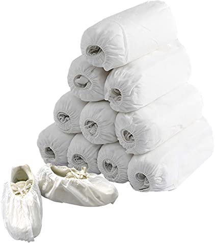 Fashionapple Lot de 100 Couvre-Chaussures jetables en Tissu Non tissé pour Le Nettoyage de Moquette, Protection de Sol - Blanc