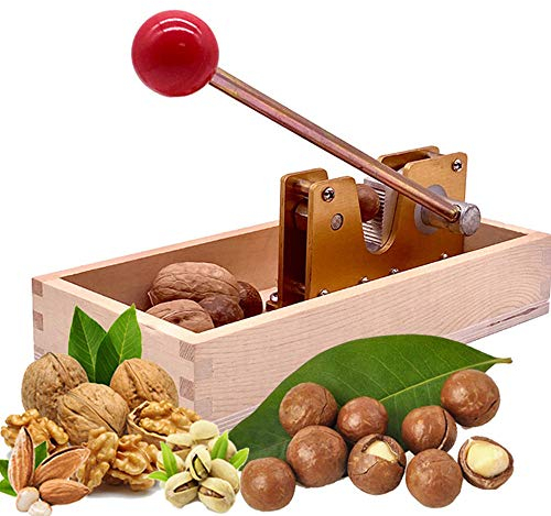 NA Aggiorna Schiaccianoci Cracker Manuale dello Schiaccianoci，Strumento Apri Pinza per Noci，Apri Macadamia con Manico Base in Legno per Noci Pecan, Nocciole, Noci Macadamia, Noci del Brasile