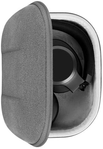 Geekria Shield Kopfhöreretui kompatibel mit JBL Tune 770NC/760NC/710BT, Live 650BTNC, Tour ONE M3, Hartschalen-Reiseetui mit Kabelfach (Mikrofaser Grau)