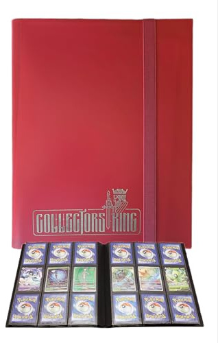Collectors King Raccoglitore Carte Pokemon - Album da 360 Card Compatibile con One Piece Mtg Magic Go Gx Ex, Yugioh, Disney - 9 Tasche x Pagina da 9.5x7cm