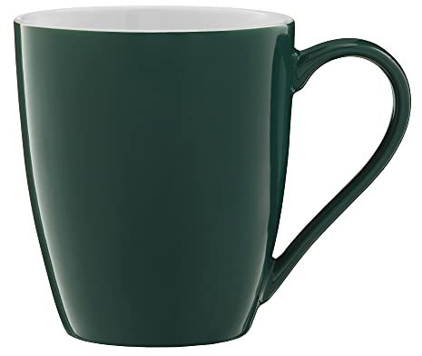 AMBITION Kaffeetasse dunkelgrün 370 ml Aura Green Porzellanbecher für Kaffee Tee Cappuccino Spülmaschine & Mikrowelle