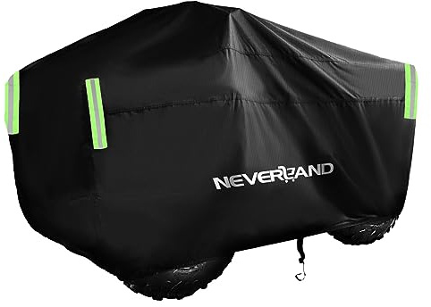 NEVERLAND ATV Abdeckplane Quad Abdeckplane ATV Protection Cover 210D Oxford Fabric with Reflective Strips and Rubber Bands Winterproof Dust Rain UV Protection 200 x 95 x 106 cm