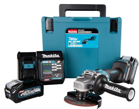 Makita GA023GM201 Akku-Winkelschleifer 40V max. / 4,0 Ah, 2 Akkus + Ladegerät im MAKPAC