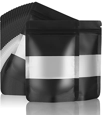 100 Stück Mylar Beutel Matte Zip Wiederverschließbare Geruchsdicht Lebensmittel-Aufbewahrungsbeutel, 10*15 cm, kleine Cali Packs, Ziplock- tüten für Essen, Tee und Kaffee, Milchpulver und Samen (100)