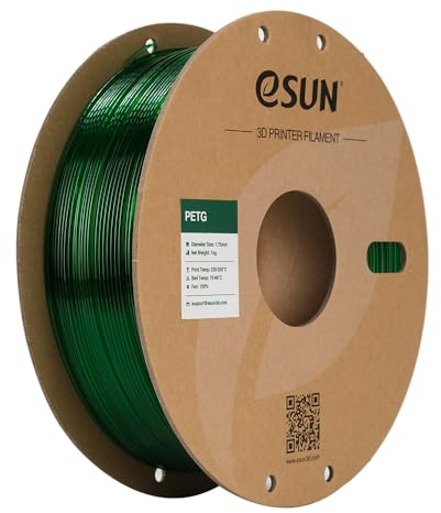 eSun PETG Filament, PETG 3D-Drucker Filament, 1.75mm / 1kg - Grün klar (green)…