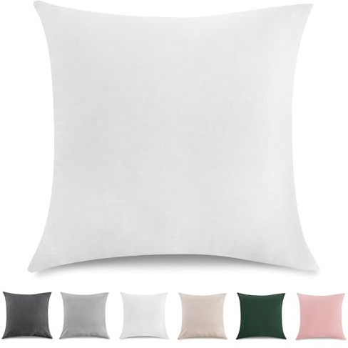 TOCOMOA Kissenbezug 40x40 cm 2er Set - 100% Gewaschene Baumwolle Kissenbezüge Oeko-TEX Zertifiziert, Leinenoptik und Atmungsaktiv Kissenhülle, Weiß Kopfkissenbezug mit Reißverschluss