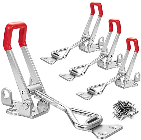 4 Stück Metall Spannverschluss GH-4001, Hebel Verschluss, Spannverschluss, Klein Kniehebelspanner Verstellbar, Einstellbare Kniehebelspanner Halten Kapazität Latch, 100KG/220Lbs