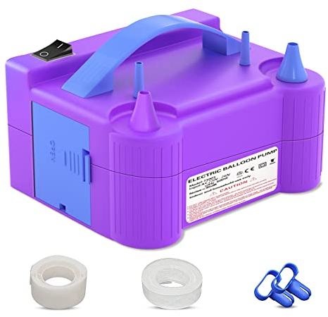Nestling Elektrische Ballonpumpe - Hochleistungs-Luftballonpumpe (AC220-240V 600W) - Tragbare Doppeldüse zum schnellen Aufblasen von Ballons - Geeignet für Party, Hochzeit, Geburtstag
