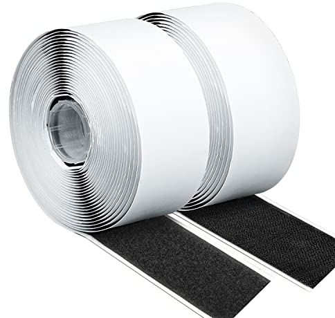 Self Adhesive Hook and Loop Tape,5M X 50 mm Width Heavy Duty Sticky Fastening Tape, Double-Sided Sticky Tape Backed Fastening Tape, Double Sided and Removable Ideal for Home, Office & DIY Crafts