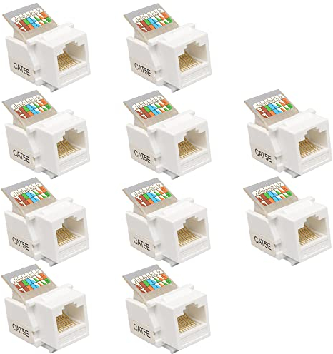 10 conectores Keystone CAT5e, conector de red Ethernet RJ45, enchufe de información, enchufe de pared, módulo de red UTP
