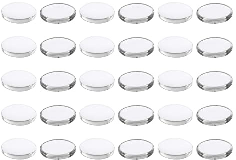PATIKIL 100 Stück Glas Cabochons 18x13mm Klare Runde Glascabochons, Flache Rückseite Glaskuppel, Glaskuppel für DIY Schmuck, Foto Anhänger Herstellung, Halsketten