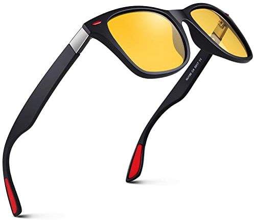 GQUEEN Polarised Night Driving Glasses for Men Women TR90 Frame - Anti Glare Night Vision Glasses - Reduce Headlight Glare & Enhance Visibility