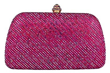 Boutique De FGG Mini pochette à strass pour femme - Pour mariage, soirée, soirée - Pochette en cristal, fuchsia, Mini