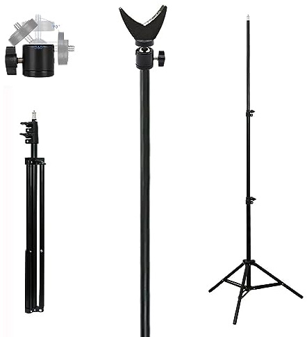 TronicXL 93-210 cm Stativ + Auflage für Objektiv I Gewehr I Gewehrauflage Stativ Dreibein 1/4 Zoll Adapter für Gewehre Waffen Ständer Gewehrstativ Kugelkopf