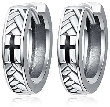 Unisex Creolen 925 Sterling Silber Wikinger Rune Schlafen Kreolen Ohrringe Ohrring Ohrschmuck Geschenk für Männer Frauen