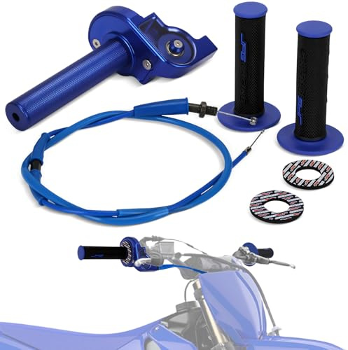 IUVWISN Motorrad Schnellgasgriff 7/8'' 22 mm Aluminium Griffe Motorrad Gashebel Gaszug Universal für 50 110 125 150 200 252 cc Lenker Dirt Pit Bike ATV Mini Bike Grün