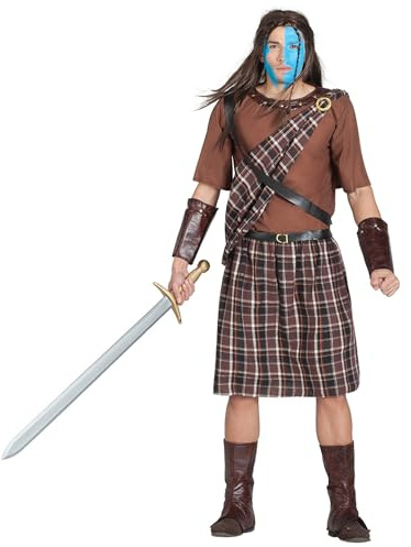 Boland - Costume Highlander pour adultes, 8 pièces, costume de carnaval pour une fête à thème, Halloween ou le carnaval, guerrier écossais