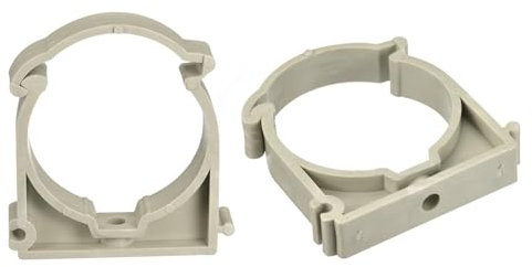 sourcing map 50mm Dia Pipe Clamps Clips, PPR Water Hose Fittings Tube Holder with Lock for Water Supply Gray 2 Pcs