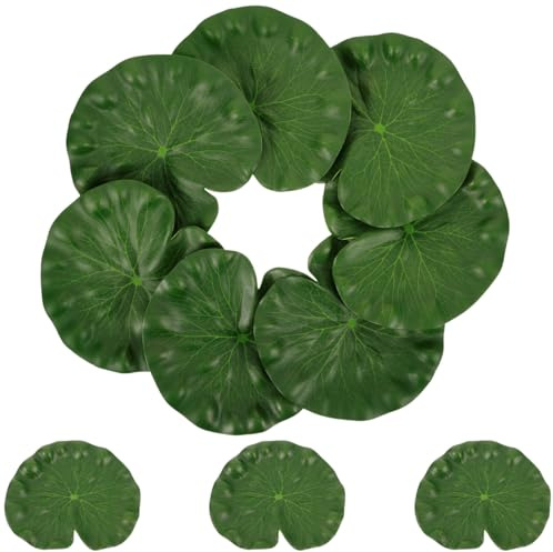 Cabilock Floating Lotus Leaf for Pond 6.89In Artificial Water Lily Decoration for Aquarium Fish Tank Outdoor Pond Scenery and Dance Stage Prop