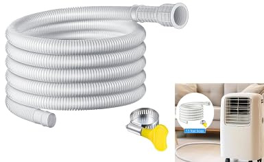 YOUOUYEN Air Conditioner Drain Hose,Universal 16mm/25mm Air Conditioner Drain Hose with Clamp, Flexible Drain Pipe Air Conditioner Accessories for AC Units Washing Machine, White (3m)