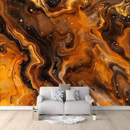 Wall Mural Photo Wallpaper Marble Orange 200x140 cm Poster Mural HD 3D Print Non-Woven Photo Wallpaper, Modern Living Room Bedroom TV Backdrop Wall Decoration