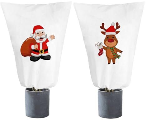 ZOCONE 2 unidades de protección de invierno para plantas en macetas, protección contra heladas, plantas, protección de invierno al aire libre, 90 x 110 cm, saco de yute, cubierta para plantas, para