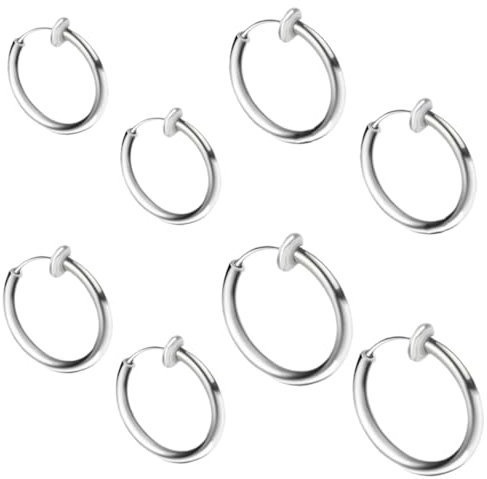 JEYORZY 8 pcs piccolo falso cerchio orecchino anello naso non piercing, anello piercing setto naso clip-on, falso cerchio piercing elica, falso anello cartilagine, clip sul naso orecchini labbro