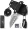 DRACHENADER X-WH Neck Knife, Wharncliffe D2 Stahl, 7,6 Cm Klinge, Full Tang, Kleines Messer Mit Kydex-Scheide, Kugelkette Und Gürtelclip, Silberne Klinge- Schwarzer G10 Griff